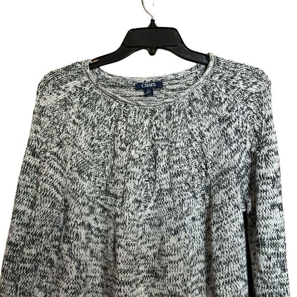 CHAPS Sweater Womens Large Multicolor Chunky Pullover Long Sleeve Sweatshirt - Picture 2 of 7
